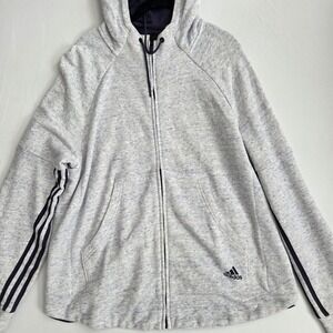 Adidas Men's XL Grey‎ Full Zip Long Sleeve Hoodie Track Jacket
